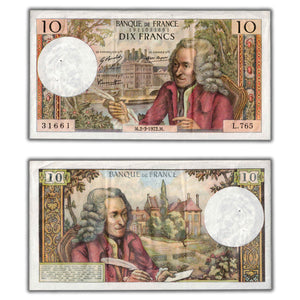 SOLD France 1972 10 Ten Francs Note P #147d - Staple Hole