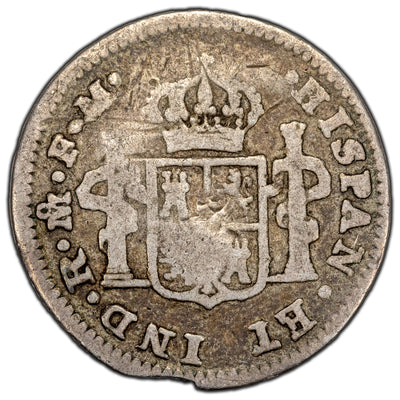 Mexico 1788 1/2 Half Real Silver Coin - Bent