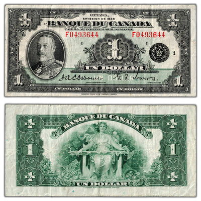 $1 1935 Banque du Canada Note French Text BC-2 - VF