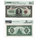 $1 1923 Dominion of Canada Note Bronze Seal Series B DC-25i - PMG AU-55 EPQ