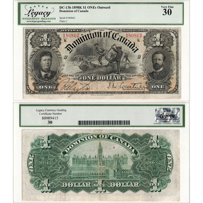 $1 1898 Dominion of Canada Note ONE's Outward Series K DC-13b - Legacy VF-30