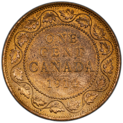 Canada 1914 1 Large Cent Coin - MS-62