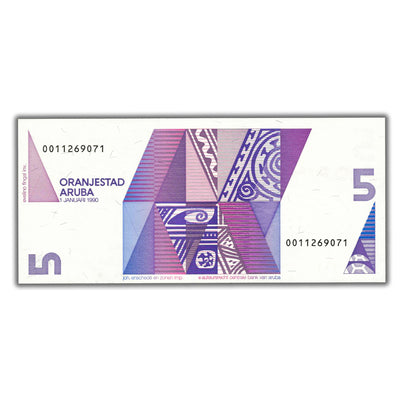 Aruba 1990 5 Five Florin Note P #6 - Choice UNC