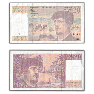 SOLD France 1993 20 Twenty Francs Note P #151f