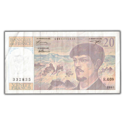 SOLD France 1993 20 Twenty Francs Note P #151f