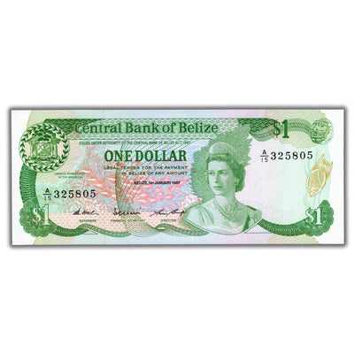 Belize 1987 $1 One Dollar P #46c - Choice UNC