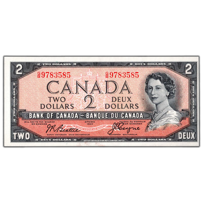 SOLD $2 1954 Bank of Canada Note Devil Face G/B Prefix BC-30b - Choice UNC