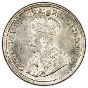 SOLD Canada 1919 5 Cents Silver Coin - AU-55