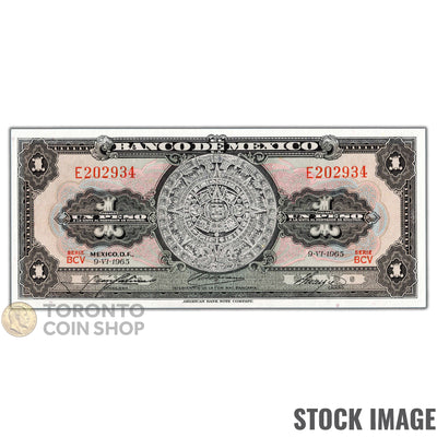 Mexico 1965 1 Peso Note P#59i - Uncirculated
