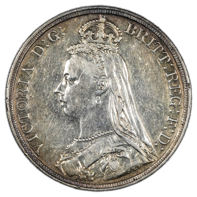 SOLD Great Britain 1887 Crown Silver Coin - Cleaned