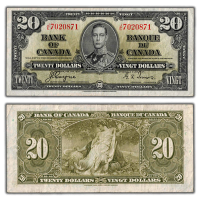 $20 1937 Bank of Canada Note Coyne-Towers J/E Prefix BC-25c - VF