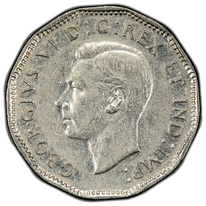 SOLD Canada 1947 Dot 5 Cents Nickel Coin - Very Fine