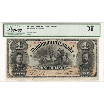 $1 1898 Dominion of Canada Note ONE's Outward Series K DC-13b - Legacy VF-30