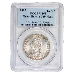 SOLD Great Britain 1887 Half Crown Silver Coin - PCGS MS-63