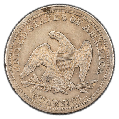 United States 1857 25 Cents Seated Liberty Quarter Silver Coin
