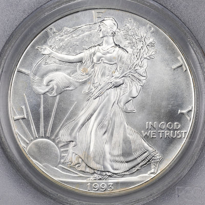 SOLD United States 1993 1oz $1 .999 Silver Eagle Coin - PCGS Gem UNC - WTC Ground Zero