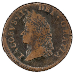 Ireland 1690 June 12d Shilling Gun Money Coin S-6582