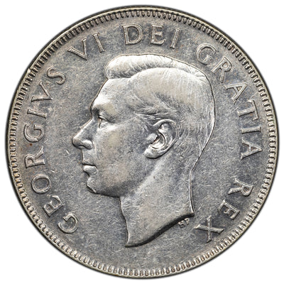 SOLD Canada 1948 50 Cents Half Dollar Silver Coin - Key Date - VF (cleaned)