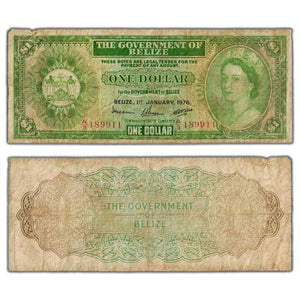 SOLD Belize 1976 $1 One Dollar Note P #33c