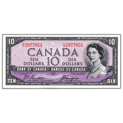 SOLD $10 1954 Bank of Canada Note Devil Face F/D Prefix BC-32b - Choice UNC