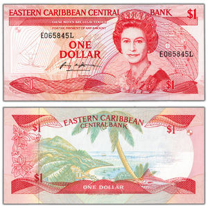 East Caribbean States ND (1988-9) $1 One Dollar Note P #21l - Choice UNC