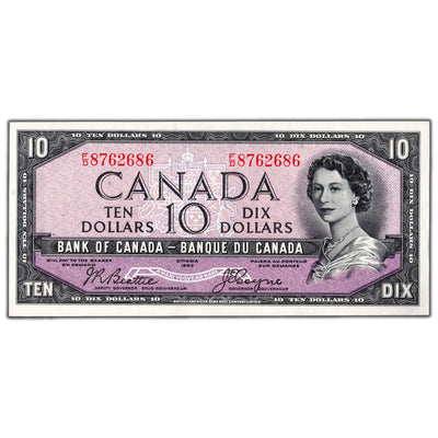 SOLD $10 1954 Bank of Canada Note Devil Face F/D Prefix BC-32b - Choice UNC