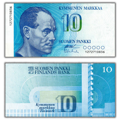 SOLD Finland 1986 10 Markkaa Note P #113a (36) - EF