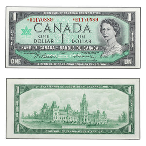 SOLD $1 1967 Bank of Canada Note *B/M Replacement Prefix BC-45bA-i - AU/UNC