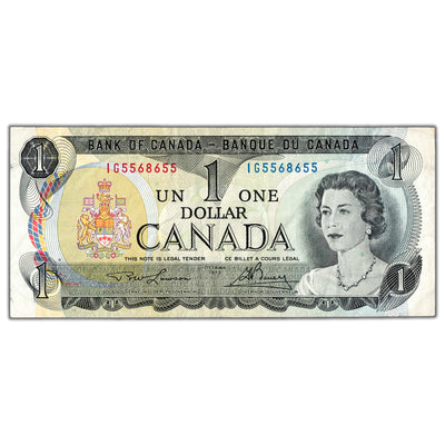 $1 1973 Bank of Canada Note IG Prefix 3 Digit Radar BC-46a - Circulated