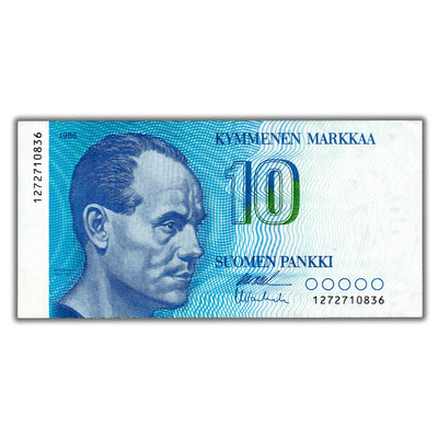 SOLD Finland 1986 10 Markkaa Note P #113a (36) - EF