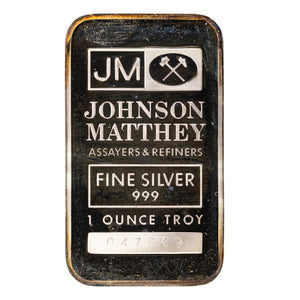 SOLD Johnson Matthey JM TD Bank 1oz .999 Fine Silver Bar