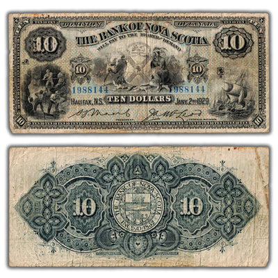SOLD $10 1929 Bank of Nova Scotia Canada Chartered Note CH #550-18-20b