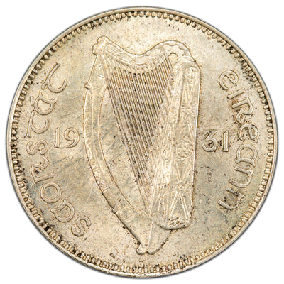 SOLD Ireland 1931 One Shilling Silver Coin - AU