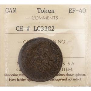 SOLD Lower Canada Bouquet Sou Token LC-33C1 - ICCS EF-40