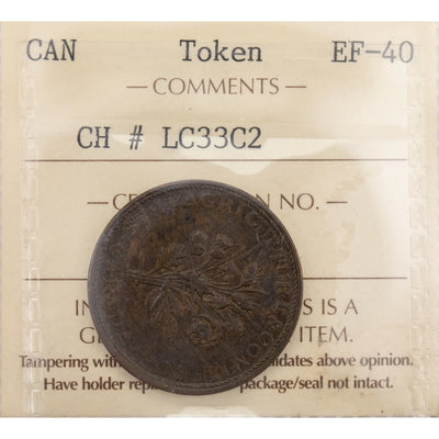 Lower Canada Bouquet Sou Token LC-33C1 - ICCS EF-40