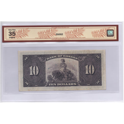 SOLD $10 1935 Bank of Canada Note English Text BC-7 - BCS VF-35