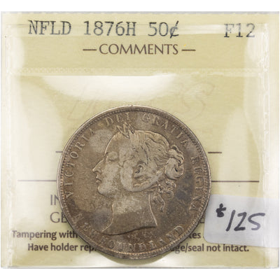 SOLD Newfoundland 1876-H 50 Cents Silver Coin - ICCS F-12