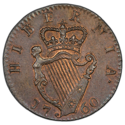 SOLD Ireland 1760 One Farthing Coin - UNC