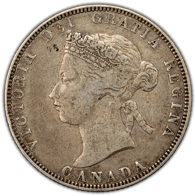 SOLD Canada 1870 25 Cents Quarter Silver Coin - F-15
