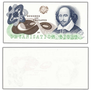 SOLD Great Britain c.1970's Organization Giori Designed & Engraved Uniface Test Note