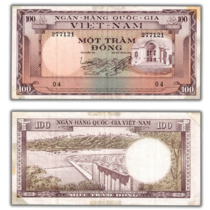 SOLD Vietnam South (1966) 100 Dong Note P #18a - Residue