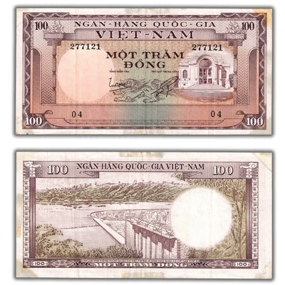 SOLD Vietnam South (1966) 100 Dong Note P #18a - Residue