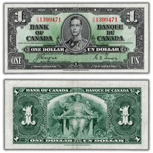 SOLD $1 1937 Bank of Canada Note Coyne-Towers E/N Prefix BC-21d - AU