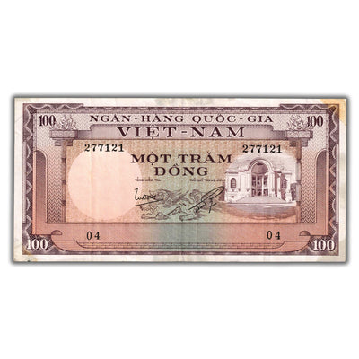 SOLD Vietnam South (1966) 100 Dong Note P #18a - Residue