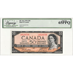 $50 1954 Bank of Canada Note Beattie-Coyne A/H Prefix BC-42a - Legacy Gem UNC-65 PPQ