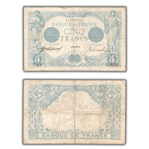 SOLD France 1915 5 Francs Note P #70 Fay#02/33