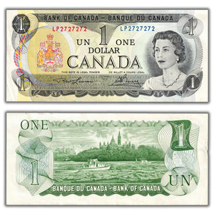 SOLD $1 1973 Bank of Canada Note LP Prefix BC-46a - 2 Digit Radar - Circulated
