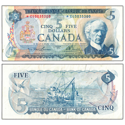 $5 1972 Bank of Canada Note *CU Replacement Prefix BC-48bA - VF