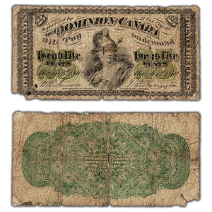 SOLD 25 Cents 1870 Dominion of Canada Shinplaster Note Plain DC-1c - Filler