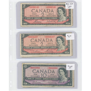 SOLD $2-10 1954-72 Bank of Canada Notes Replacements - Lot of 6 - Retail $65